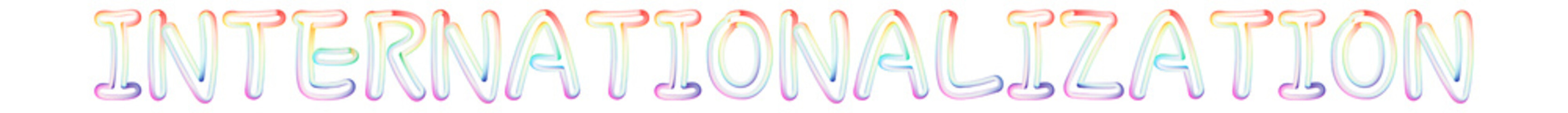 Internationalization - beautiful text written on white background