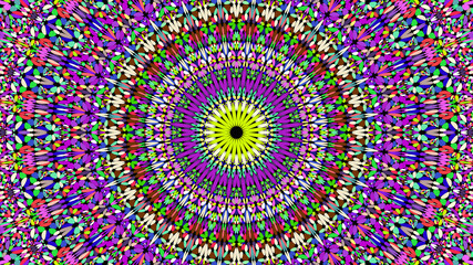 Colorful flower mosaic mandala pattern background design - abstract symmetrical vector ornament wallpaper illustration