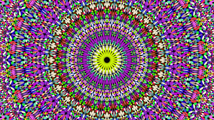 Colorful flower mosaic mandala pattern background design - abstract symmetrical vector ornament wallpaper illustration
