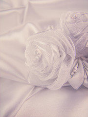 Fototapeta na wymiar Wedding decorations, silk, lace, silk flowers