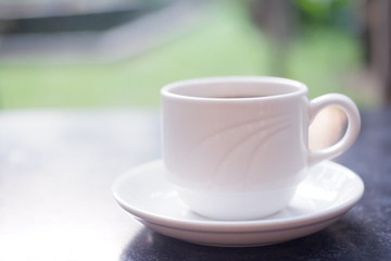 beautiful coffee cup in morning