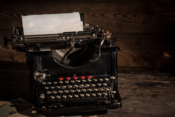 blank sheet in a typewriter
