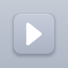 Play, gray vector button with white icon