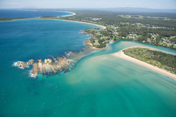 Fototapeta na wymiar Aerial Images taken of Southern New South Wales Coastline.