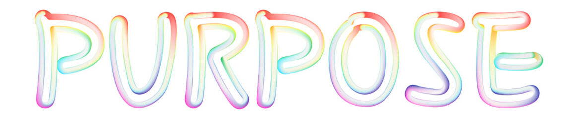 Purpose - beautiful text written on white background