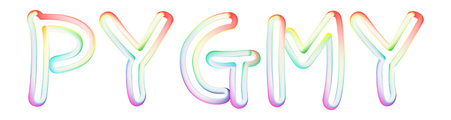 Pygmy - beautiful text written on white background