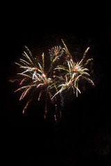 Brightly Colorful Fireworks on black background
