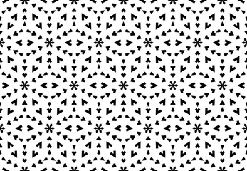 Abstract geometric pattern with lines, snowflakes. A seamless vector background. White and black texture. Graphic modern pattern.