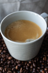 cup of coffee close up.