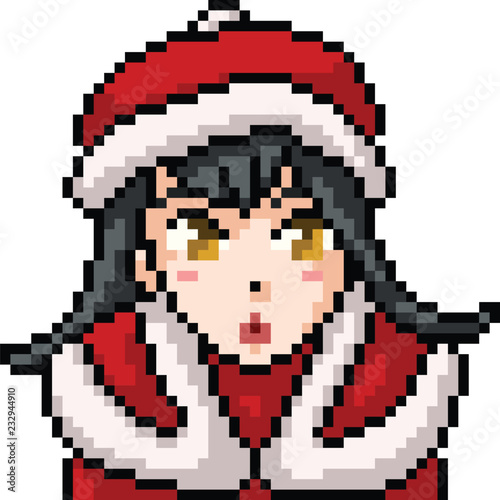 Vector Pixel Art Anime Girl Wall Mural Wallpaper Murals Saphatthachat