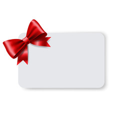 Blank Gift Tag With Red Ribbon Bow
