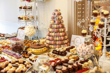 Delicious candy bar for wedding
