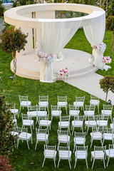 Beautiful outside arrangement for wedding