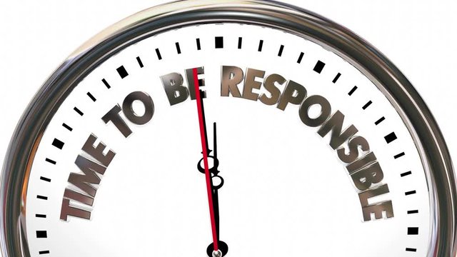 Time to Be Responsible Clock Words 3d Animation
