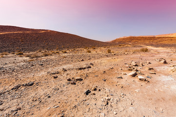 Fantastic sunrise in the desert.