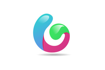 Obraz premium Abstract colorful logo, 3d modern icon concept