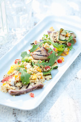 couscous with vegetables and grilled chicken