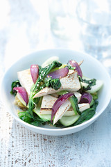 Tofu and chinese greens salad