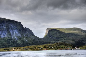 Lofoten, Flakstad, Fredvang, Norwegen, Flakstadøya, Moskenesøya, Ryten, Selfjorden, Fjord,...