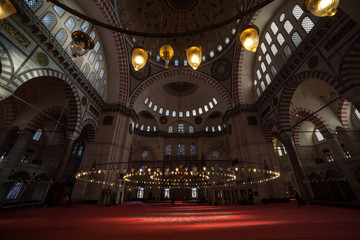 Fototapeta na wymiar istanbul turkey november 2018 Mosque of Suleyman (or Suleymaniye) The Magnificent.