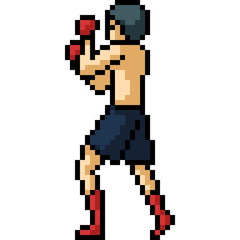 Fototapeta premium vector pixel art boxing stance