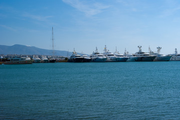Luxury Yachts docked in Pireas Greece
