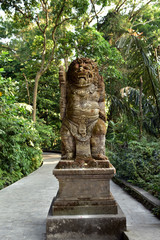 Demon head, at the entrance to Monkey Forest temple, Pura Dalem Agung Padangtegal temple, Bali, Indonesia