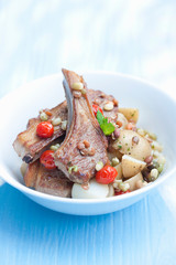 Lamb chops with new potatoes