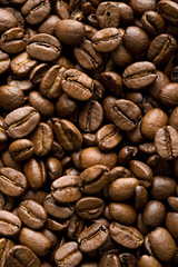 Roasted coffee beans, close-up