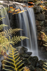 small european waterfall with an autumn feeling.