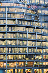 Glass fronted office buildings