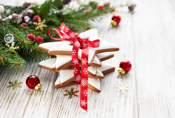 Christmas cookies and Christmas tree