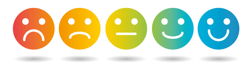 Emoji Colored Scale Flat Icons Vector