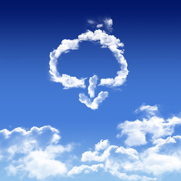 cloud computing with a real cloud in a blue sky