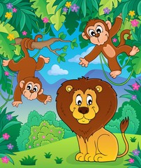 Obraz na płótnie Canvas Animals in jungle topic image 7