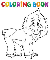 Obraz premium Coloring book mandrill theme 1