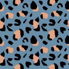 Leopard seamless pattern, vector illustration. Animal print, wild cat cheetah texture. Design for seamless wallpaper, fashion textile, background, fabric, cloth, wrapping, decor paper. African style.