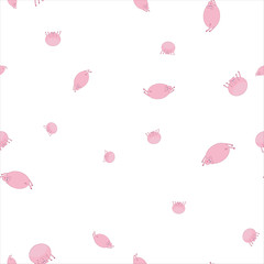 Seamless pattern with pigs in funny poses