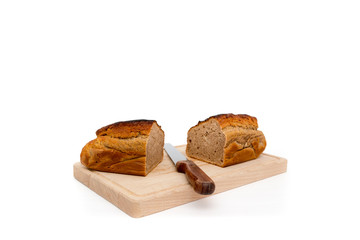 Homemade fresh plumcake isolated on white background