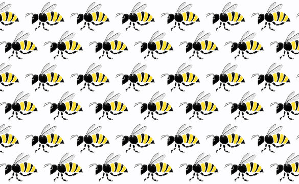 Teamwork of bee flying on white background.Business team concepts