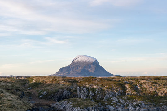 View of Lovund island in Nordland county, Norway.