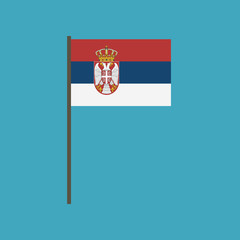 Serbia flag icon in flat design