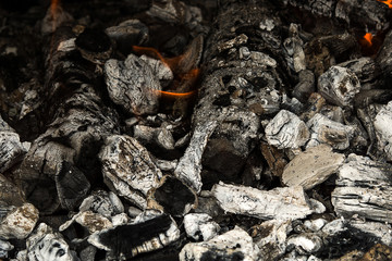 Burning charcoal background. Preparing BBQ.

