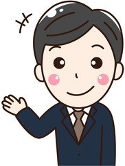  男性会社員サラリーマンの案内紹介