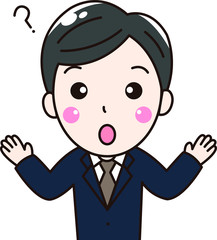 Obraz premium 男性会社員サラリーマンの？わからない