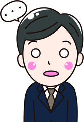  男性会社員サラリーマンの頭真っ白