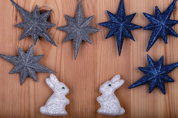 Christmas background with Christmas toys as a festive background.