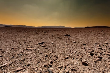 Photo sur Plexiglas Sécheresse Lever de soleil fantastique dans le désert.