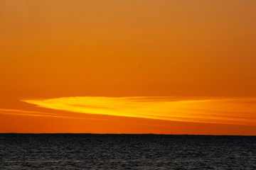 Sunset over the ocean in Coral Bay, Western Australia, Australia