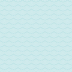 Waves Seamless Pattern Abstract Retro Turquoise